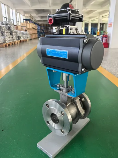 3-Way Pneumatic Flange Ball Valve for Gas and Liquid Control